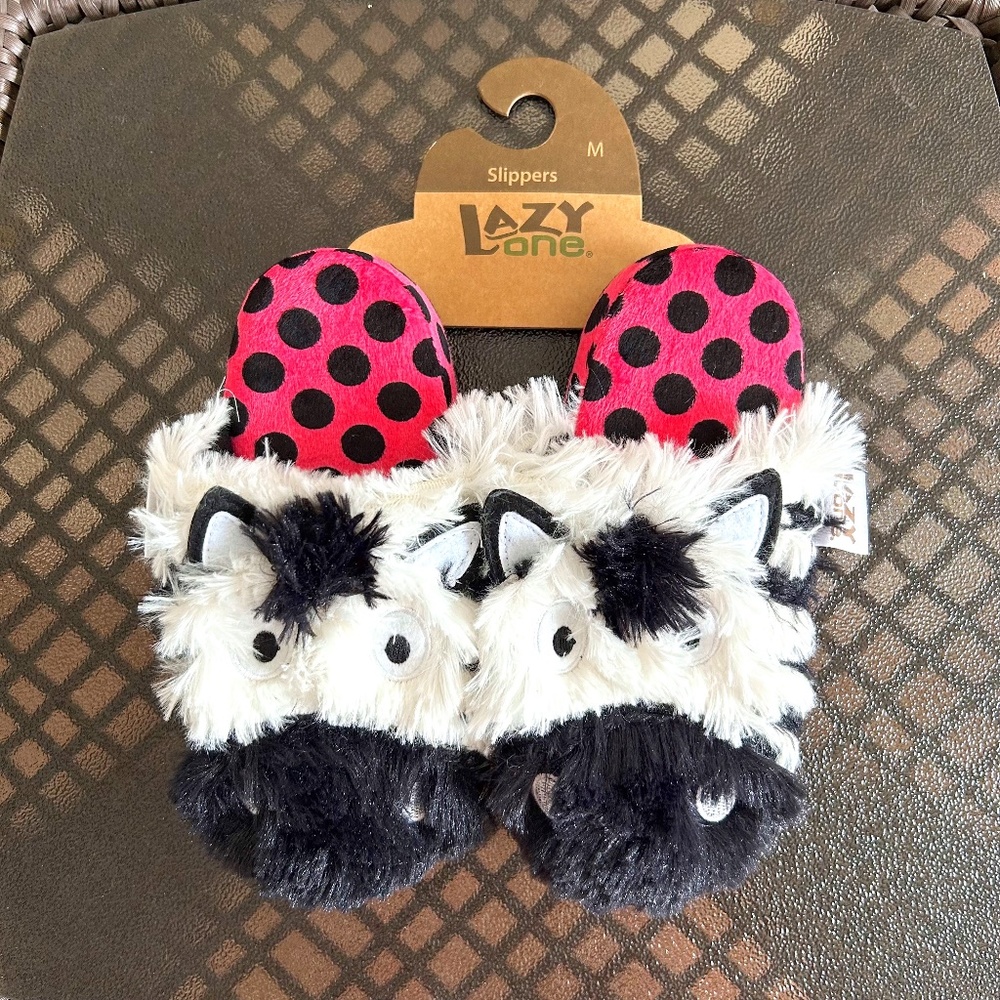 Lazy One kids Critter Zebra slippers size M